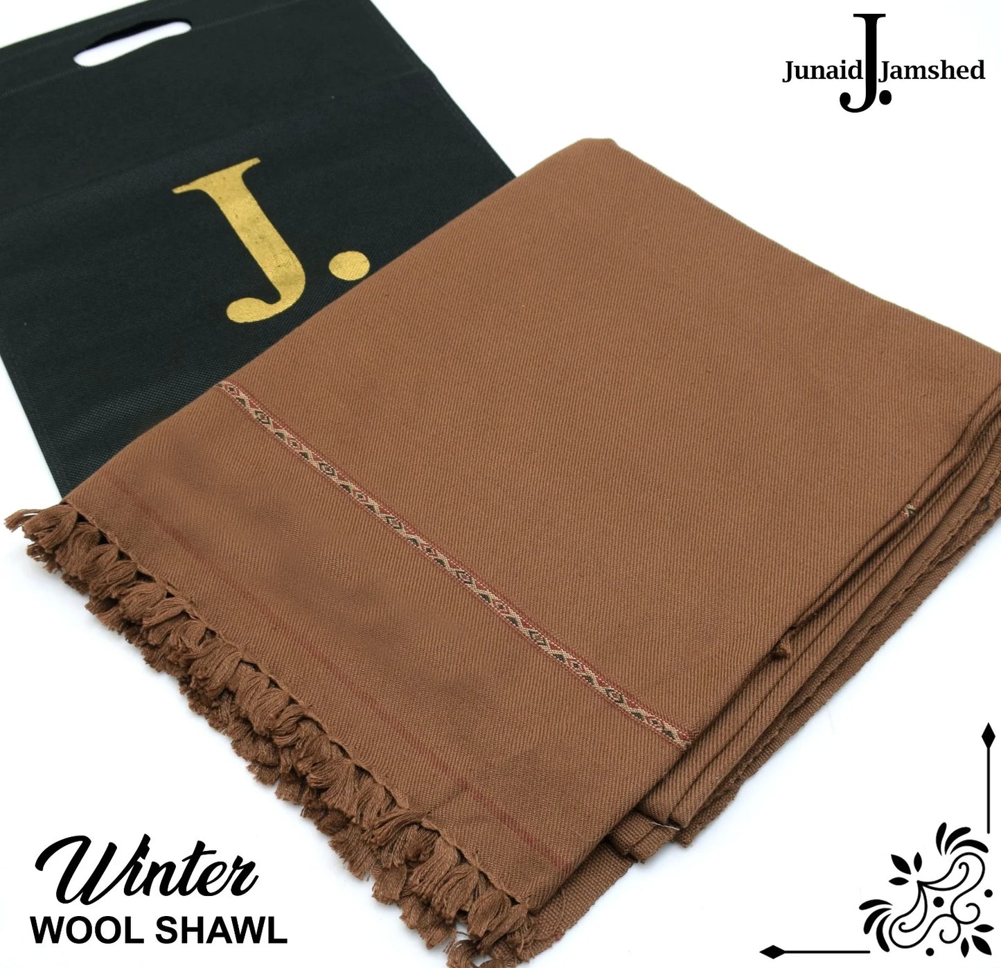 J. GENTS WOOL SHAWL BROWM